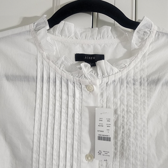 J.Crew Ruffleneck tuxedo shirt in lightweight cotton poplin - Picture 5 of 10